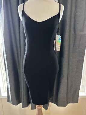 Almost Famous Black Spaghetti-Strap Bodycon Mini Dress